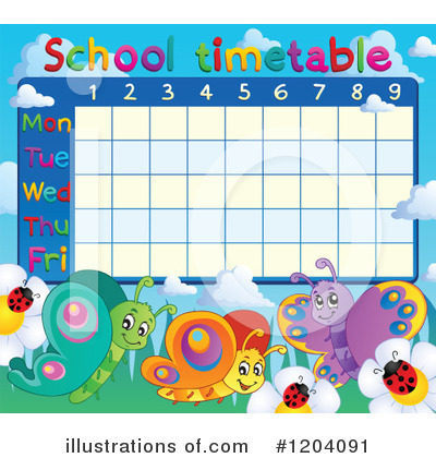Royalty-Free (RF) Time Table Clipart Illustration by visekart - Stock Sample #1204091