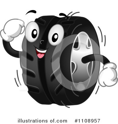 Royalty-Free (RF) Tire Clipart Illustration by BNP Design Studio - Stock Sample #1108957