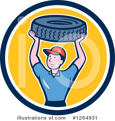 Royalty-Free (RF) Tire Clipart Illustration by patrimonio - Stock Sample #1264931