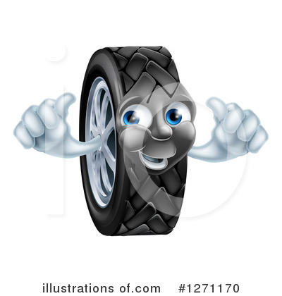 Tire Character Clipart #1271170 by AtStockIllustration