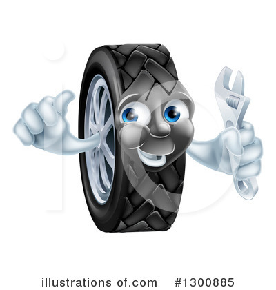 Tire Character Clipart #1300885 by AtStockIllustration