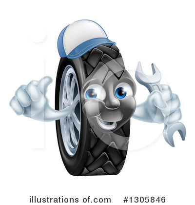 Tire Character Clipart #1305846 by AtStockIllustration