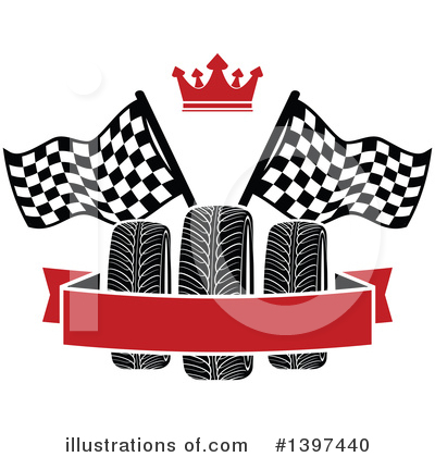 Checkered Flags Clipart #1397440 by Vector Tradition SM