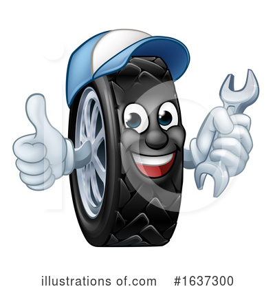Tire Character Clipart #1637300 by AtStockIllustration