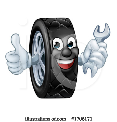 Tire Character Clipart #1706171 by AtStockIllustration