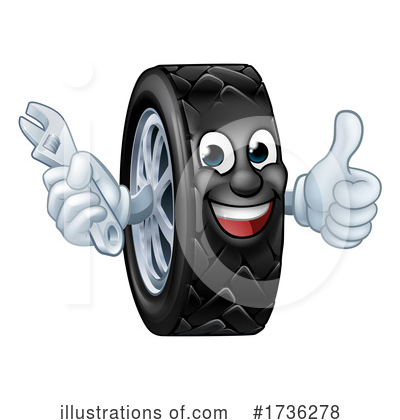 Tire Character Clipart #1736278 by AtStockIllustration