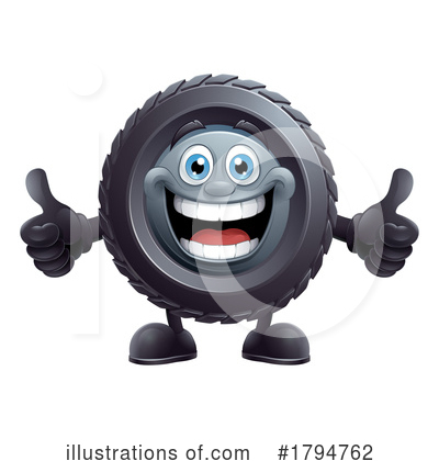 Tire Character Clipart #1794762 by AtStockIllustration