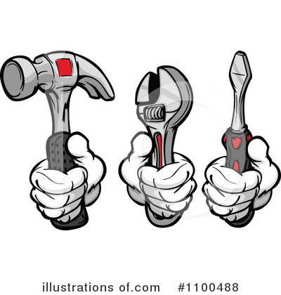 Royalty-Free (RF) Tools Clipart Illustration by Chromaco - Stock Sample #1100488