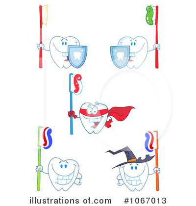 Royalty-Free (RF) Tooth Character Clipart Illustration by Hit Toon - Stock Sample #1067013
