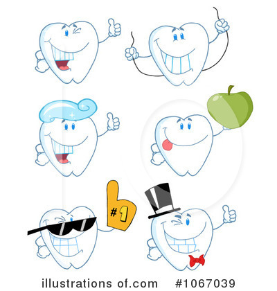 Royalty-Free (RF) Tooth Character Clipart Illustration by Hit Toon - Stock Sample #1067039