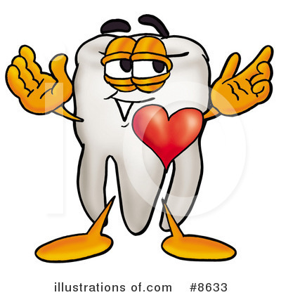 Tooth Character Clipart #8633 by Mascot Junction