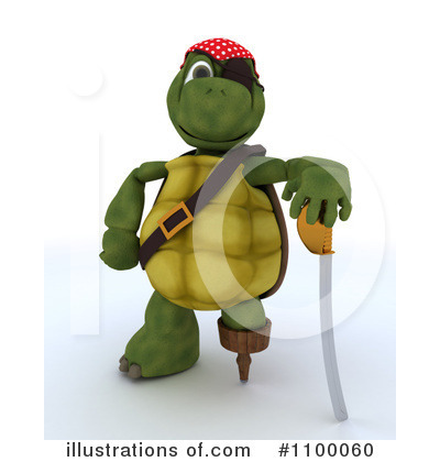 Tortoise Pirate Clipart #1100060 by KJ Pargeter