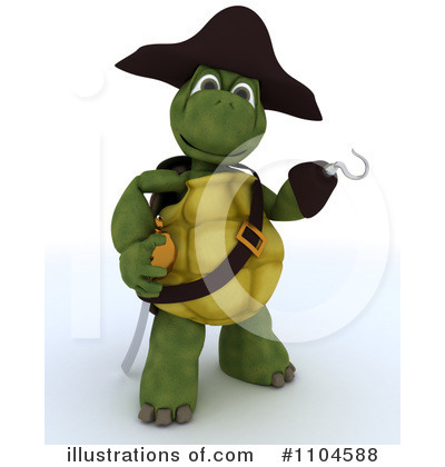 Royalty-Free (RF) Tortoise Pirate Clipart Illustration by KJ Pargeter - Stock Sample #1104588