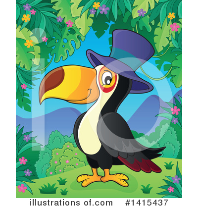 Royalty-Free (RF) Toucan Clipart Illustration by visekart - Stock Sample #1415437