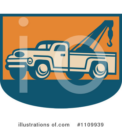 Royalty-Free (RF) Tow Truck Clipart Illustration by patrimonio - Stock Sample #1109939