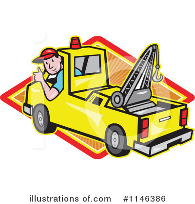 Royalty-Free (RF) Tow Truck Clipart Illustration by patrimonio - Stock Sample #1146386