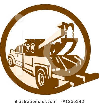 Royalty-Free (RF) Tow Truck Clipart Illustration by patrimonio - Stock Sample #1235342