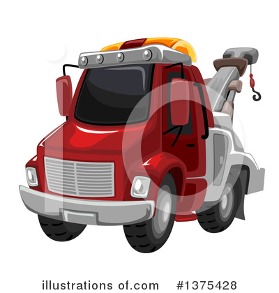 Royalty-Free (RF) Tow Truck Clipart Illustration by BNP Design Studio - Stock Sample #1375428