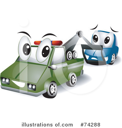 Royalty-Free (RF) Tow Truck Clipart Illustration by BNP Design Studio - Stock Sample #74288