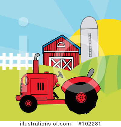 Royalty-Free (RF) Tractor Clipart Illustration by Hit Toon - Stock Sample #102281