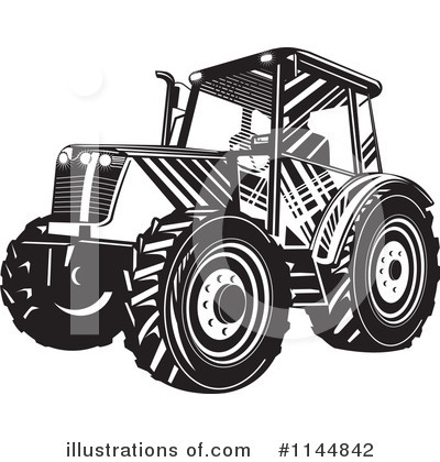 Royalty-Free (RF) Tractor Clipart Illustration by patrimonio - Stock Sample #1144842