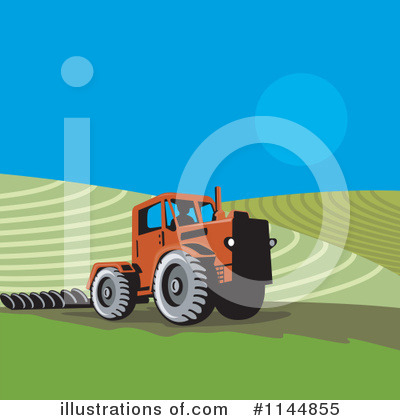 Royalty-Free (RF) Tractor Clipart Illustration by patrimonio - Stock Sample #1144855
