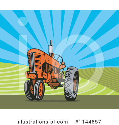 Royalty-Free (RF) Tractor Clipart Illustration by patrimonio - Stock Sample #1144857