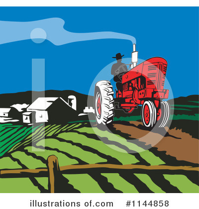 Royalty-Free (RF) Tractor Clipart Illustration by patrimonio - Stock Sample #1144858