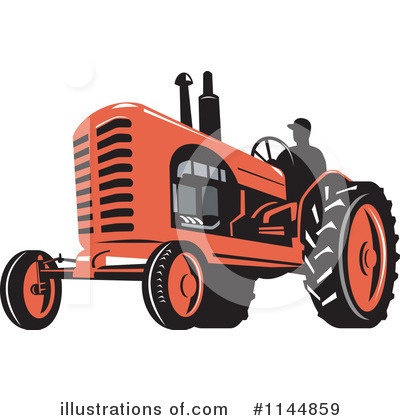 Royalty-Free (RF) Tractor Clipart Illustration by patrimonio - Stock Sample #1144859