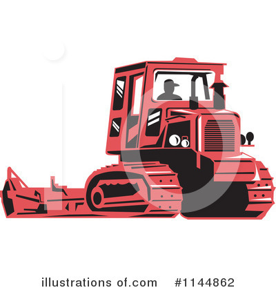 Royalty-Free (RF) Tractor Clipart Illustration by patrimonio - Stock Sample #1144862