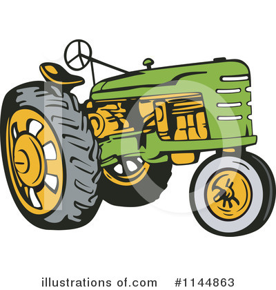 Royalty-Free (RF) Tractor Clipart Illustration by patrimonio - Stock Sample #1144863