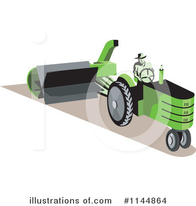 Royalty-Free (RF) Tractor Clipart Illustration by patrimonio - Stock Sample #1144864