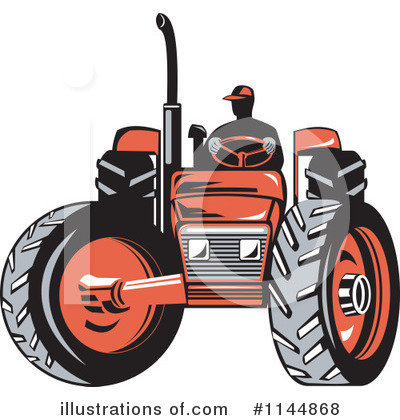 Royalty-Free (RF) Tractor Clipart Illustration by patrimonio - Stock Sample #1144868