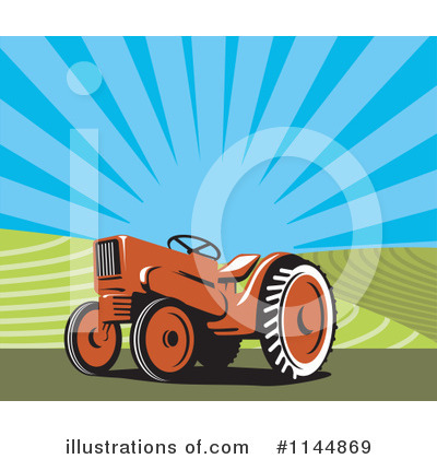 Royalty-Free (RF) Tractor Clipart Illustration by patrimonio - Stock Sample #1144869