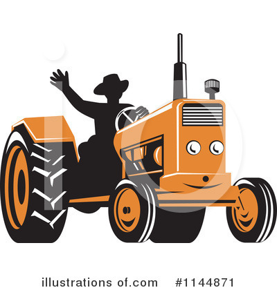 Royalty-Free (RF) Tractor Clipart Illustration by patrimonio - Stock Sample #1144871