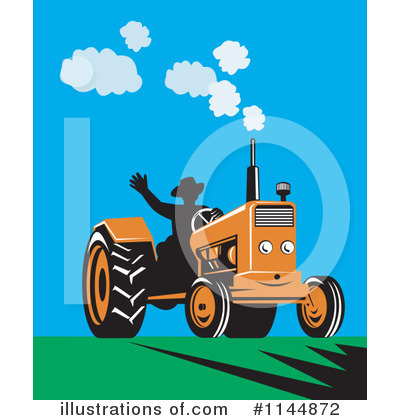 Royalty-Free (RF) Tractor Clipart Illustration by patrimonio - Stock Sample #1144872