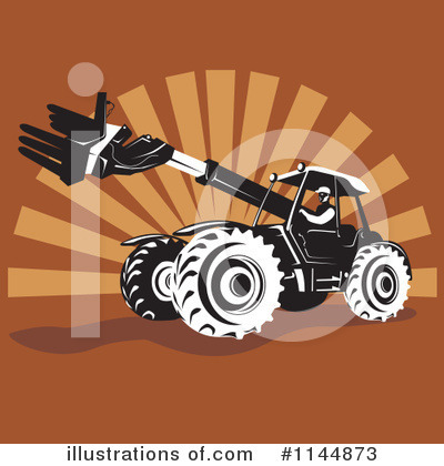 Royalty-Free (RF) Tractor Clipart Illustration by patrimonio - Stock Sample #1144873