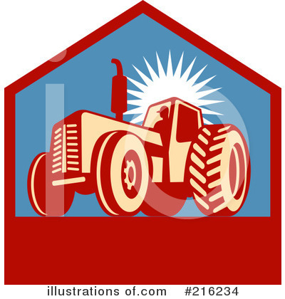 Royalty-Free (RF) Tractor Clipart Illustration by patrimonio - Stock Sample #216234