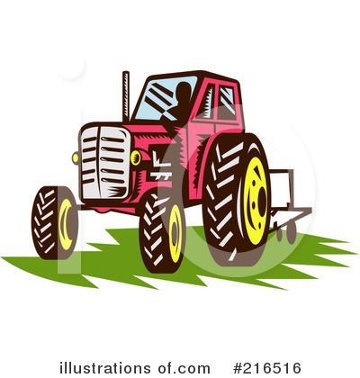 Royalty-Free (RF) Tractor Clipart Illustration by patrimonio - Stock Sample #216516