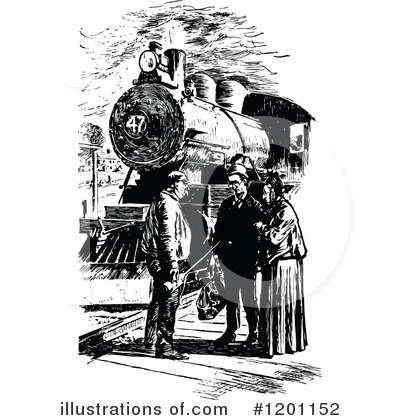 Royalty-Free (RF) Train Clipart Illustration by Prawny Vintage - Stock Sample #1201152