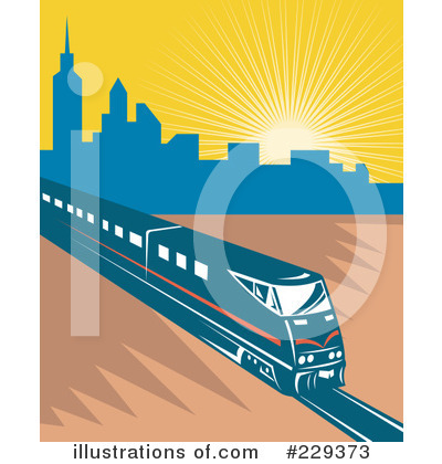 Royalty-Free (RF) Train Clipart Illustration by patrimonio - Stock Sample #229373