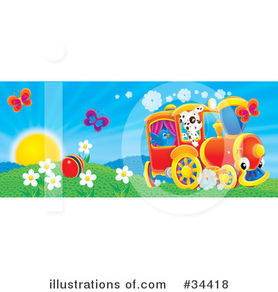 Royalty-Free (RF) Train Clipart Illustration by Alex Bannykh - Stock Sample #34418