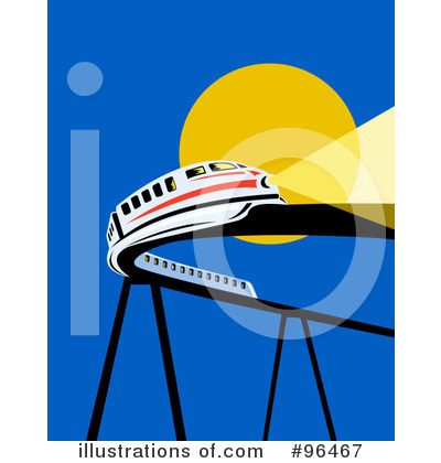 Royalty-Free (RF) Train Clipart Illustration by patrimonio - Stock Sample #96467