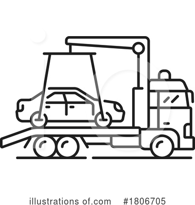 Tow Truck Clipart #1806705 by Vector Tradition SM