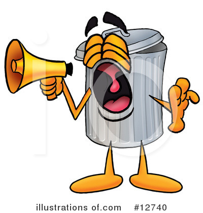 Royalty-Free (RF) Trash Can Character Clipart Illustration by Mascot Junction - Stock Sample #12740