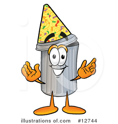 Royalty-Free (RF) Trash Can Character Clipart Illustration by Mascot Junction - Stock Sample #12744