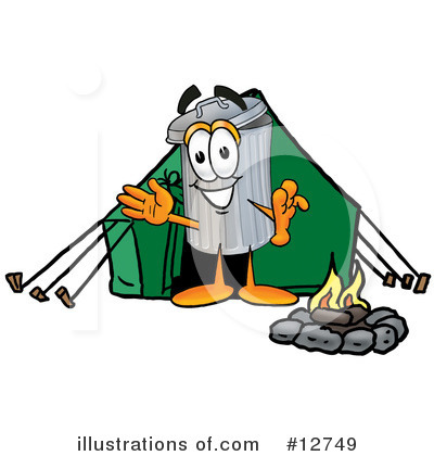 Royalty-Free (RF) Trash Can Character Clipart Illustration by Mascot Junction - Stock Sample #12749