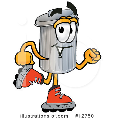 Royalty-Free (RF) Trash Can Character Clipart Illustration by Mascot Junction - Stock Sample #12750