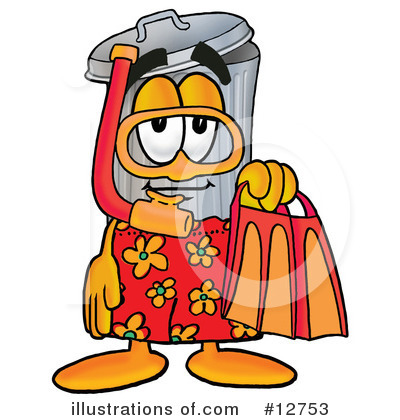 Royalty-Free (RF) Trash Can Character Clipart Illustration by Mascot Junction - Stock Sample #12753