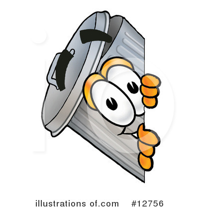 Royalty-Free (RF) Trash Can Character Clipart Illustration by Mascot Junction - Stock Sample #12756